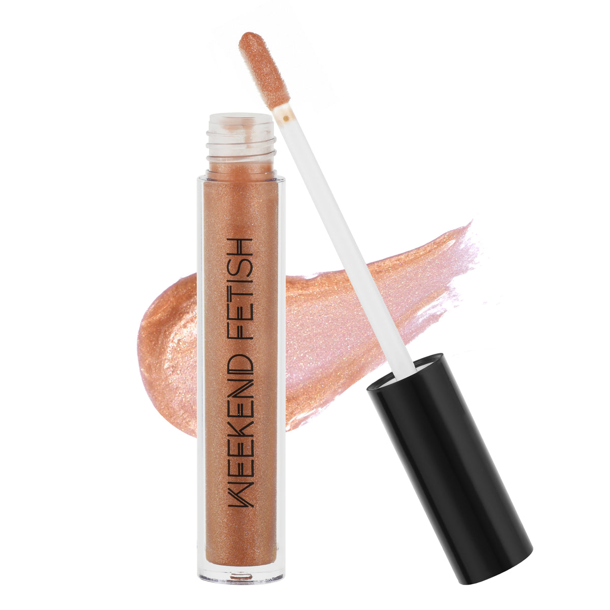 Weekend Fetish Shimmer Lip Gloss in Golden Shimmer, a golden shimmer shade